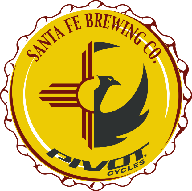The logo for the Santa Fe Brewing - Pivot MTB Team