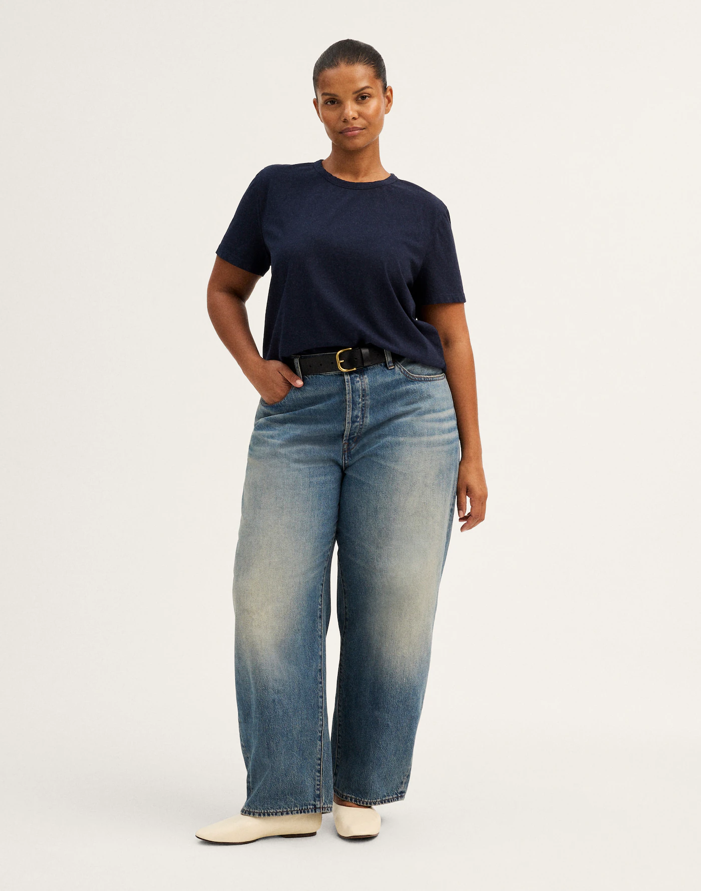 The Plus Barrel-Leg Jean