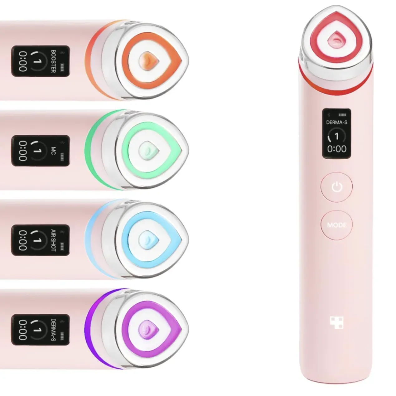 Medicube Booster Pro | 6-In-1 Real Glass Glow Beauty Massager | for Clear, Radiant, Firmer-Looking Skin | Korean Skin Care | Pink