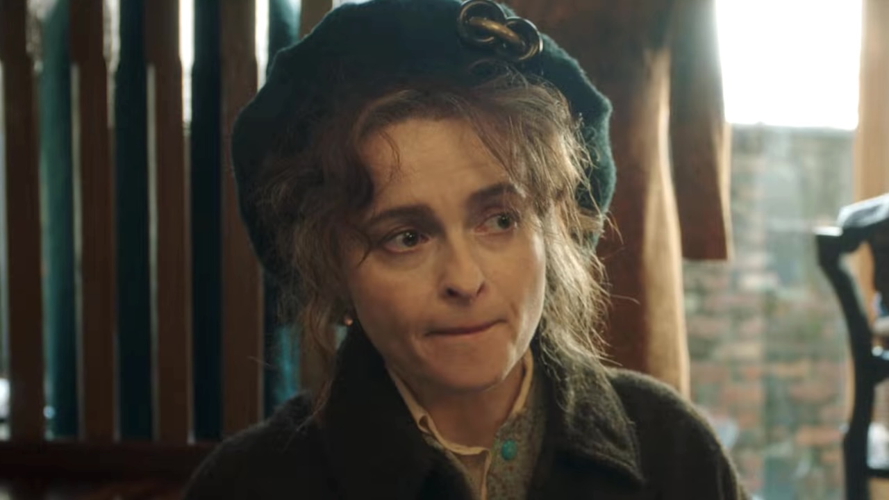Helena Bonham Carter's Margaret Gore biting her lip in Four Letters of Love