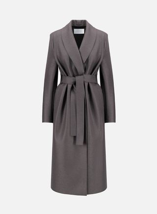 Shawl Collar Coat With S. Pads Pressed Wool