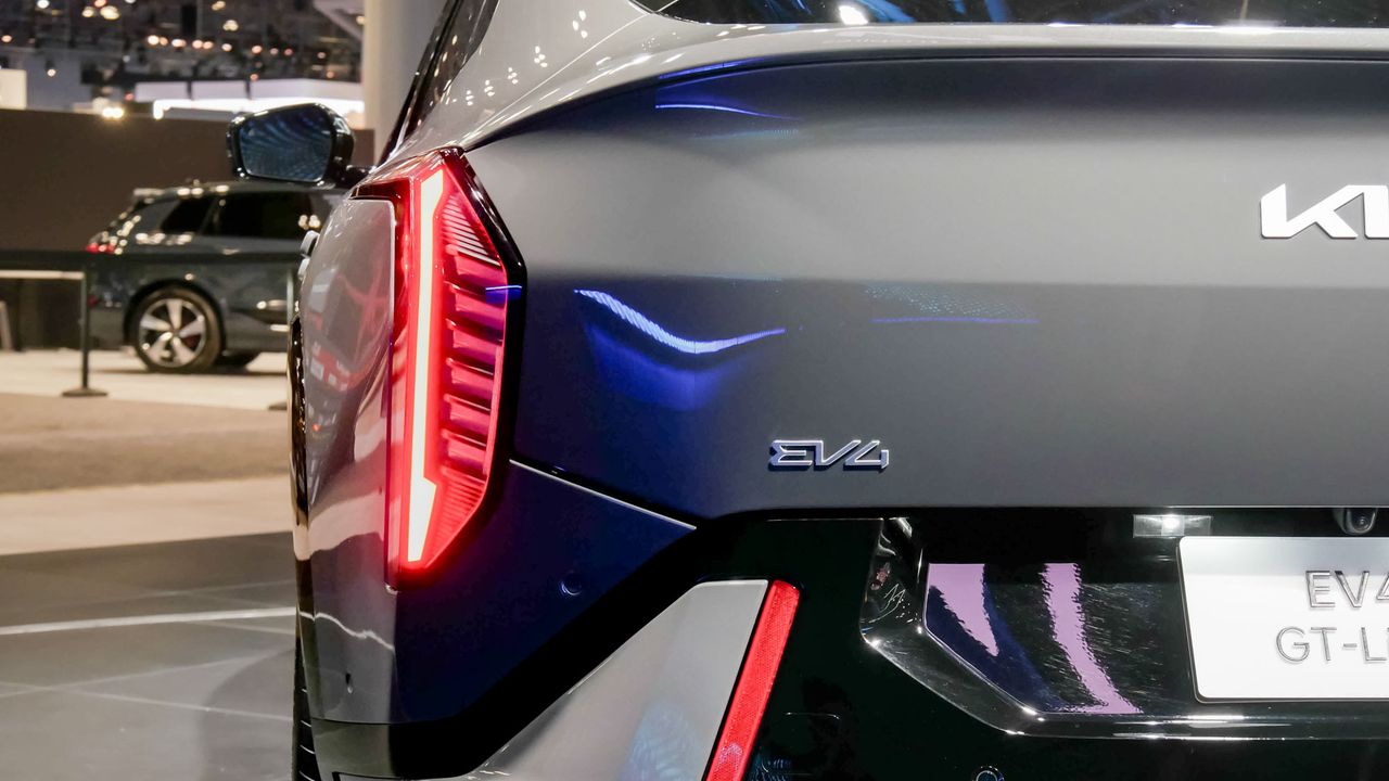 2026 Kia EV4 at New York Auto Show 2025.