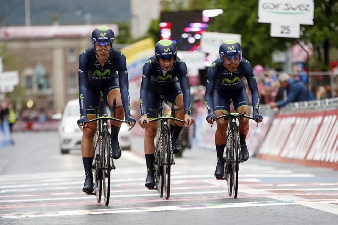 Movistar finishes its time trial