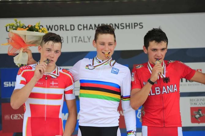 Mathieu van der Poel (Netherlands) beat Mads Pedersen (Denmark) and Iltjan Nika (Albania).