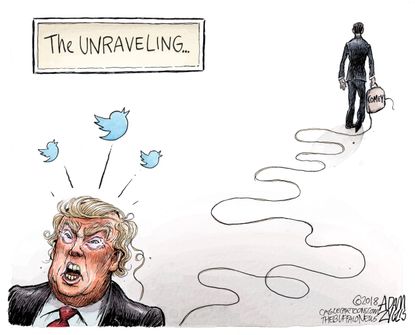 Political cartoon U.S. Trump tweets James Comey FBI Russia investigation