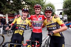 Sepp Kuss with Jonas Vingegaard and Primoz Roglic