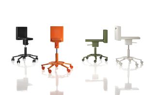 Black, orange, green & white 360° Work Chair
