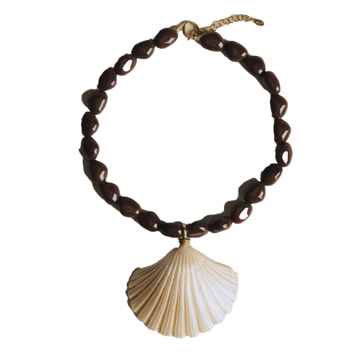 Sacha Necklace - Pearlescent Brown - Resin - S&amp;eacute;zane