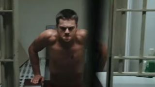 Leonardo Dicaprio working out in Prison in The Departed