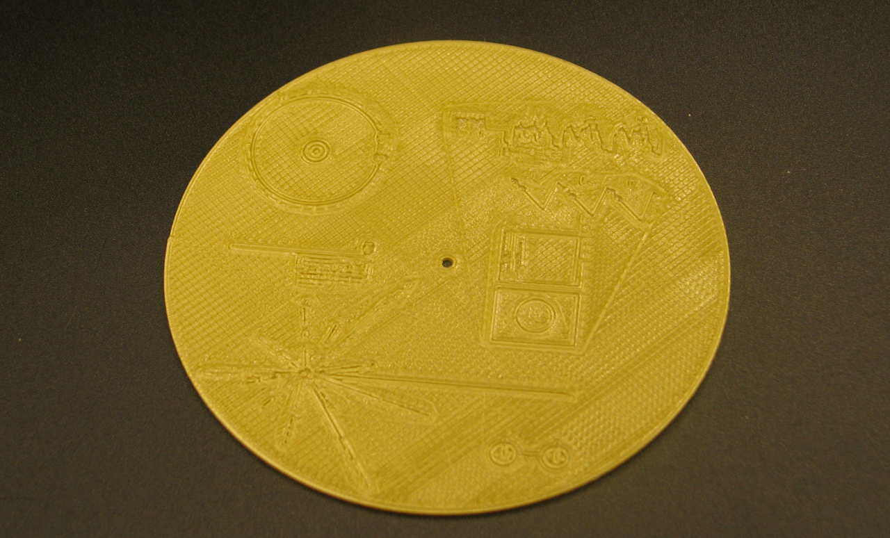 3D print of Voyager Golden Record.