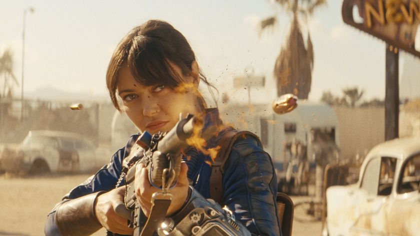 Lucy firing a bullet from a rifle in Fallout season 2 episode 4