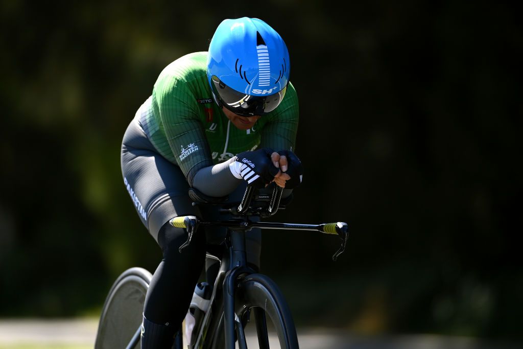 WOLLONGONG AUSTRALIA SEPTEMBER 18 Rabia Garib of Pakistan sprints during the 95th UCI Road World Championships 2022 Women Individual Time Trial a 342km individual time trial race from Wollongong to Wollongong Wollongong2022 on September 18 2022 in Wollongong Australia Photo by Tim de WaeleGetty Images