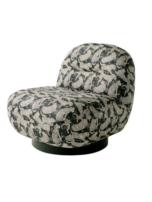 Leopard Icon Print Black Otis Swivel Accent Chair