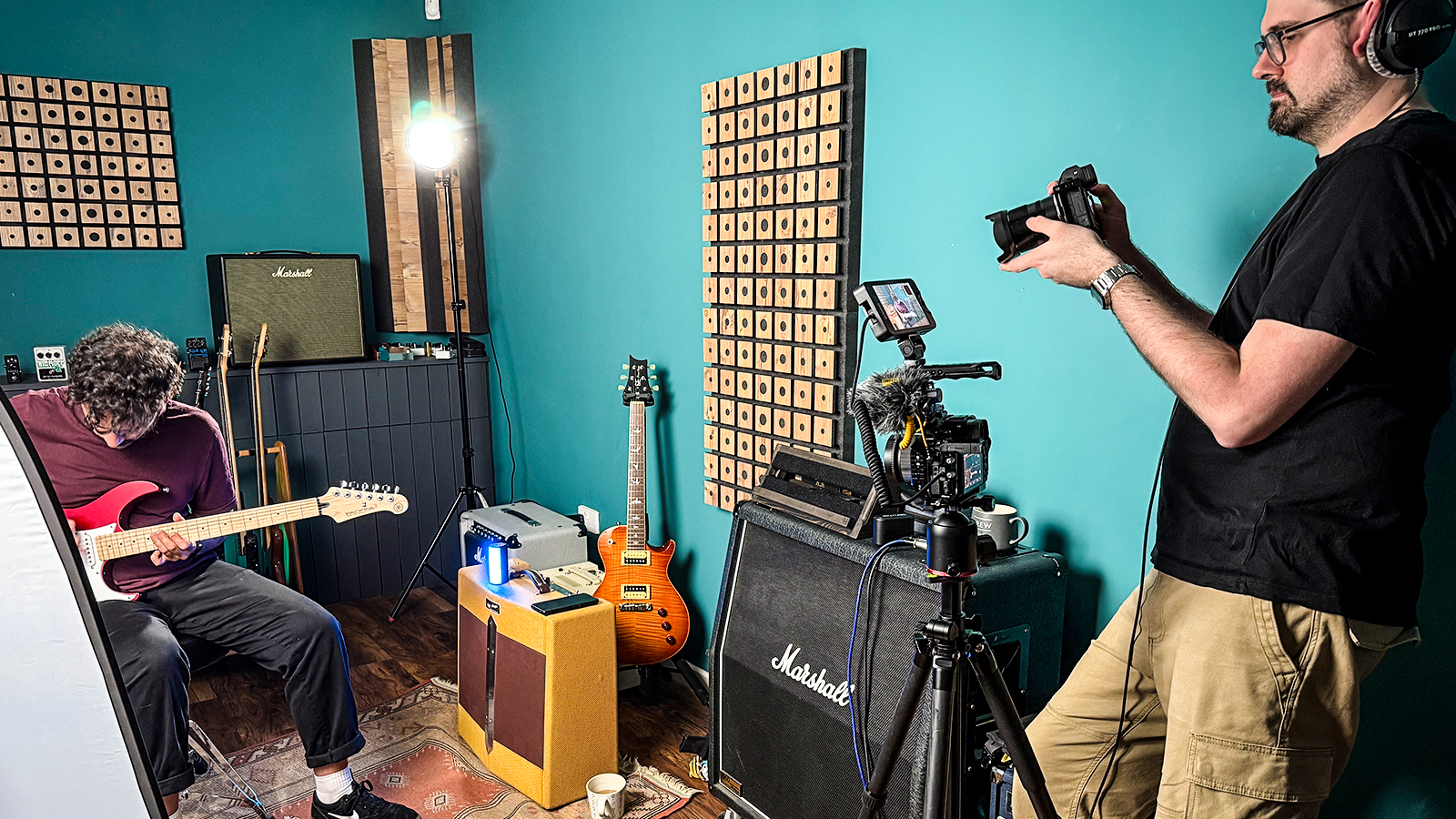 Behind the scenes shoot showing Matt recording our product demos