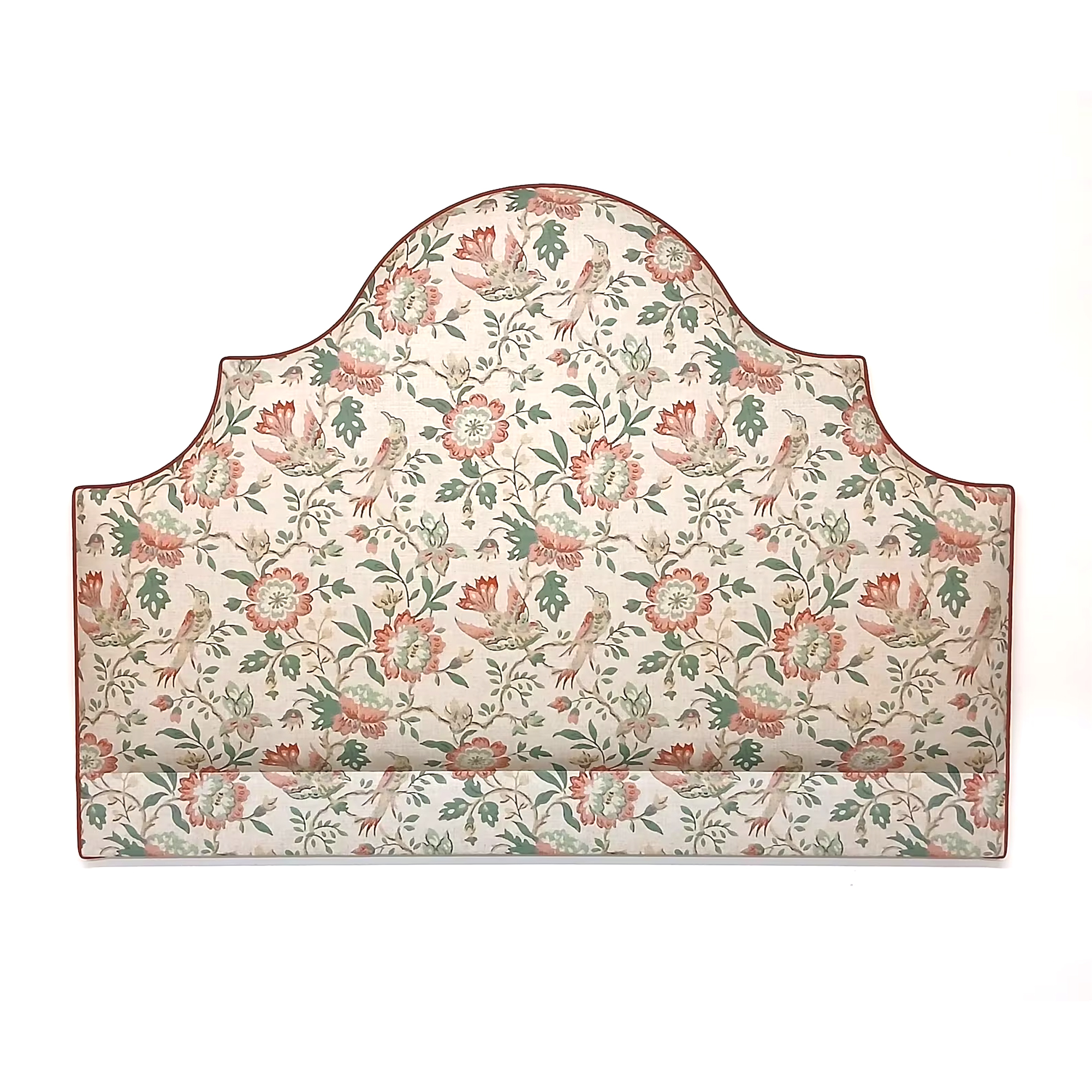Etsy cotswoldupholsteryco Shaped Headboard In Floral Birds Fabric