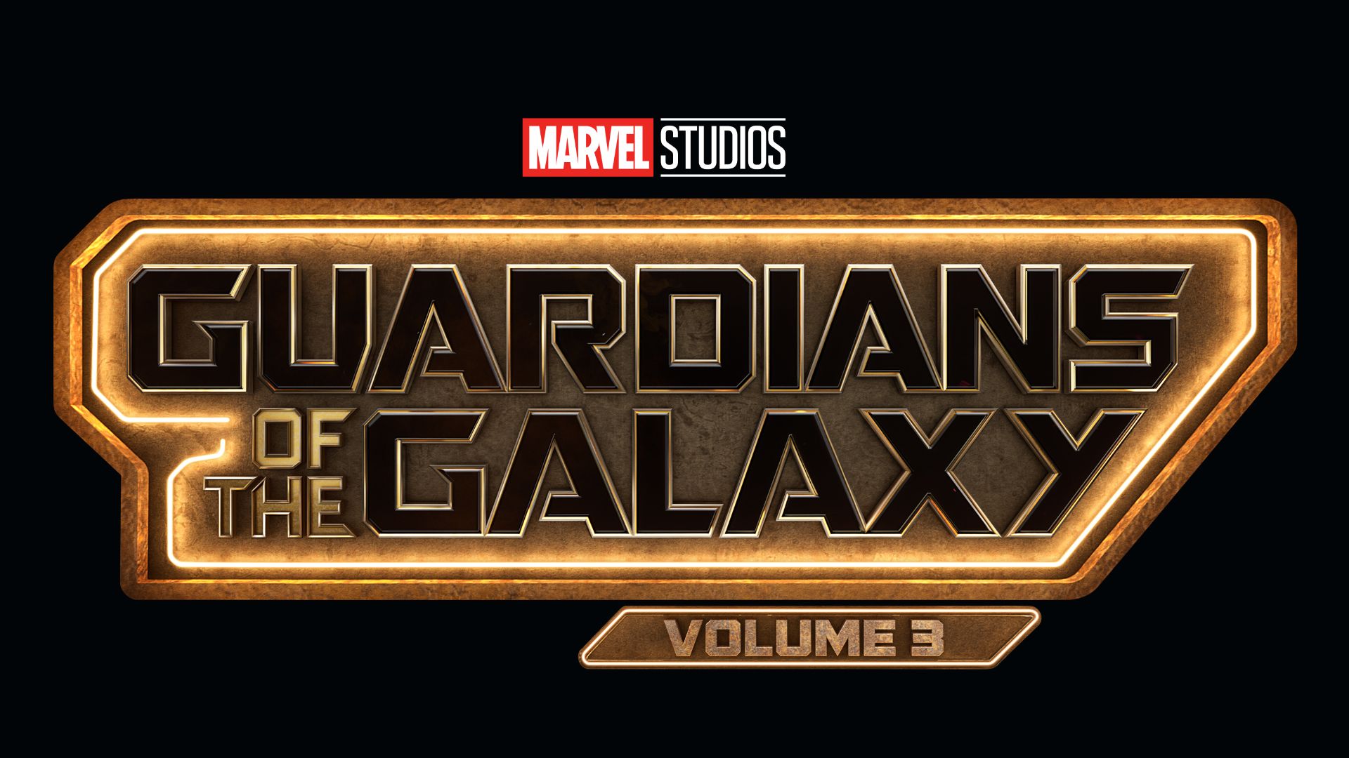 A logo for Guardians of the Galaxy Vol. 3