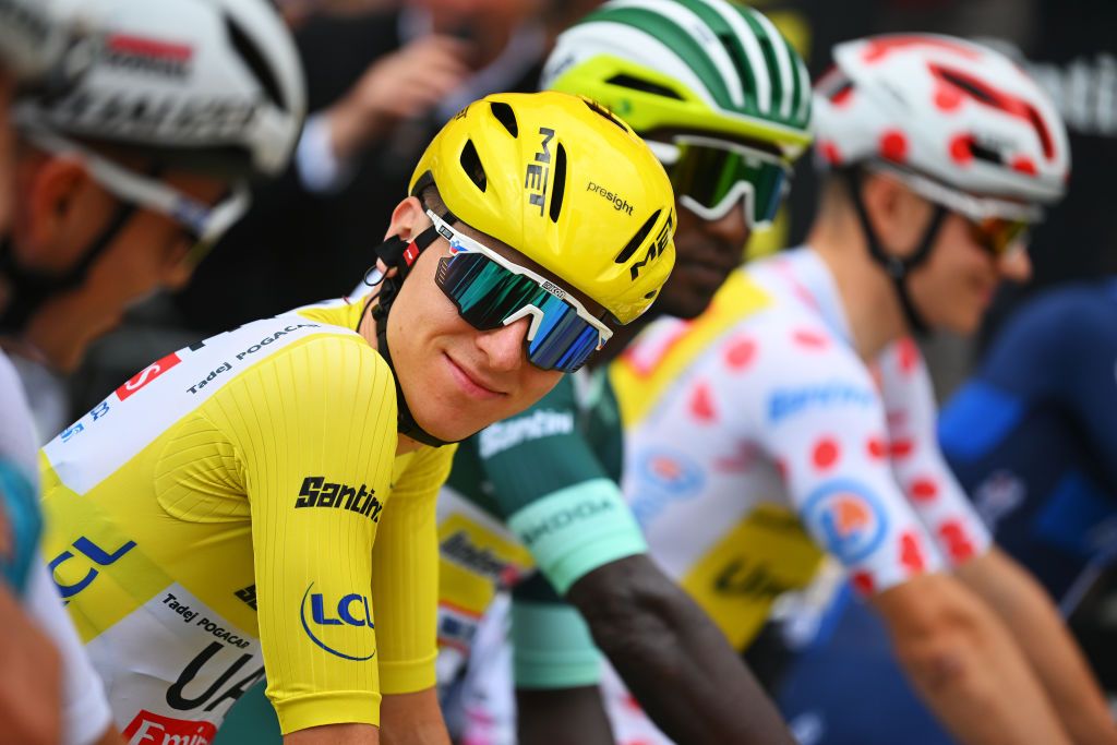 MACON FRANCE JULY 04 Tadej Pogacar of Slovenia and UAE Team Emirates Yellow Leader Jersey prior to the 111th Tour de France 2024 Stage 6 a 1635km stage from Macon to Dijon UCIWT on July 04 2024 in Macon France Photo by Dario BelingheriGetty Images