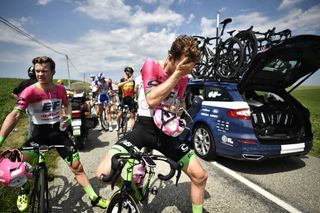 Taylor Phinney (EF-Drapac) was one of the riders affected by the pepper spray