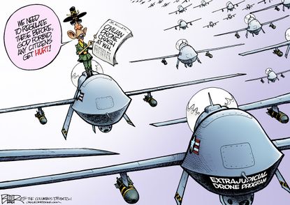 Obama cartoon U.S. military drones