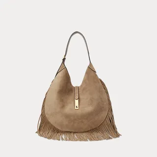 Polo Id Large Fringe Suede Shoulder Bag