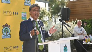 Dr Sri Ram speaks at the launch of the Green Tree Badge
