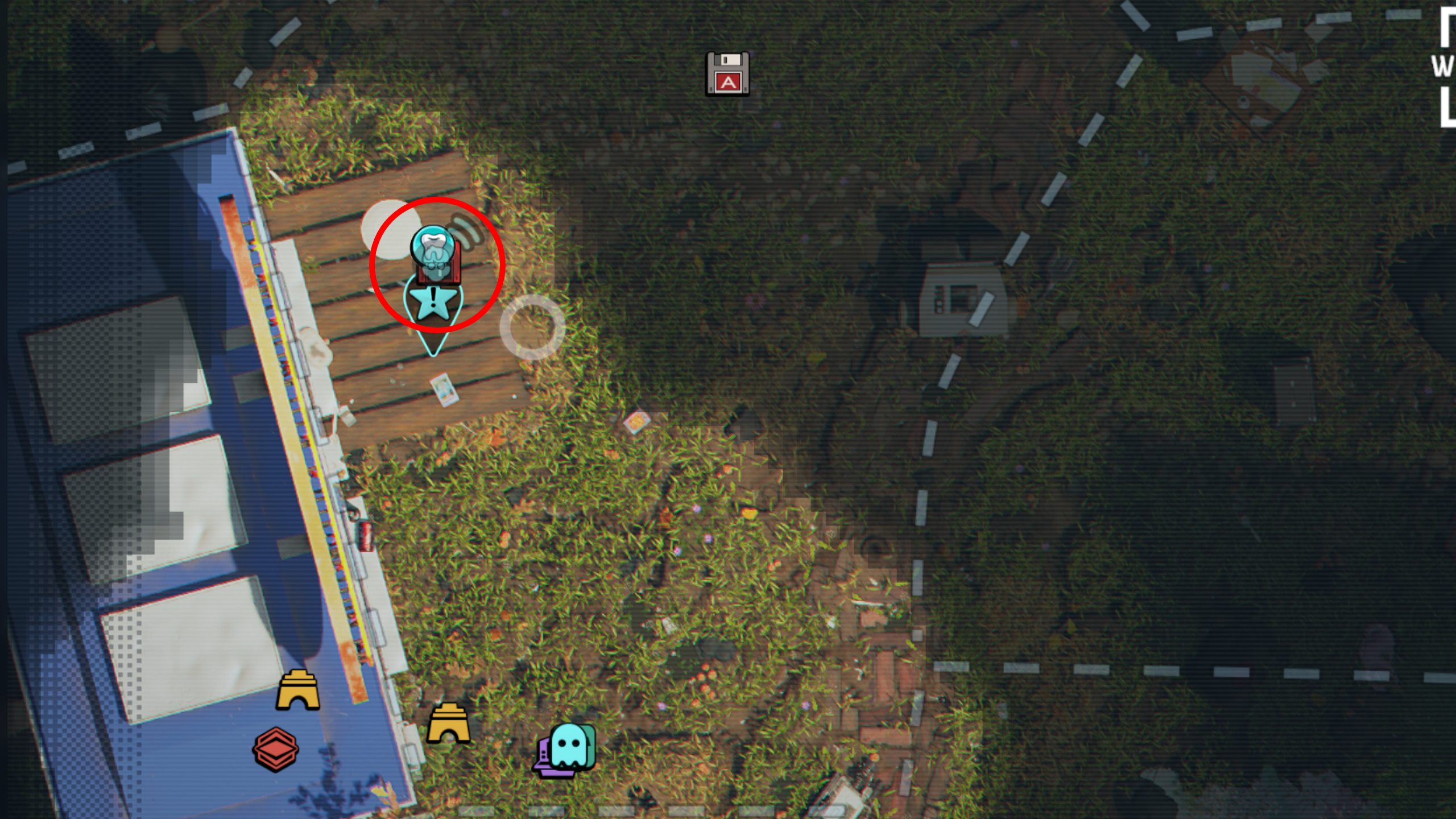 Grounded 2 Milk Molar locations: A map highlighting the location of a Milk Molar in a cave under a table at the Snackbar.