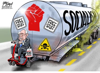 Political Cartoon U.S. Bernie Sanders 2020 socialism