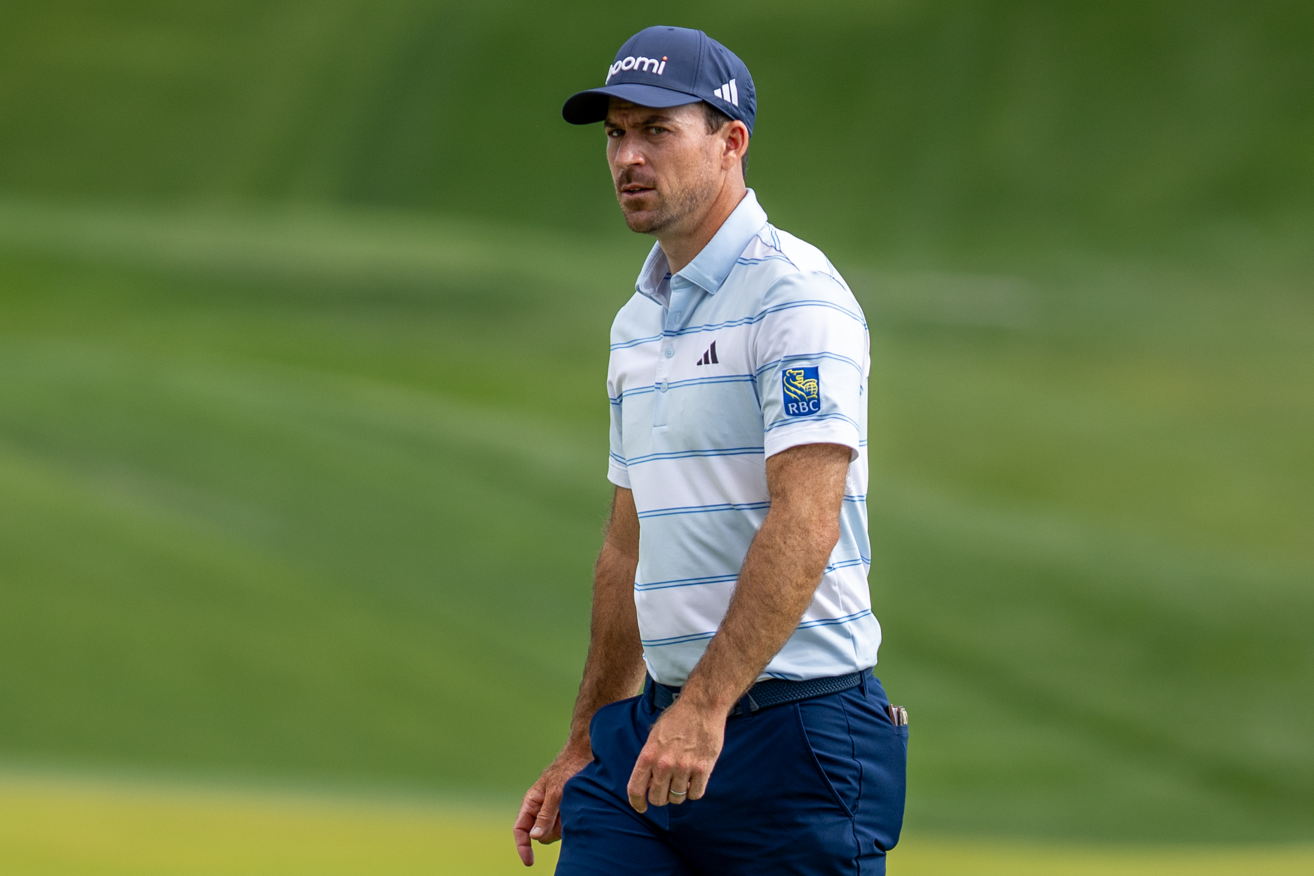 Nick Taylor walks along during a practice round ahead of the 2026 PGA Championship