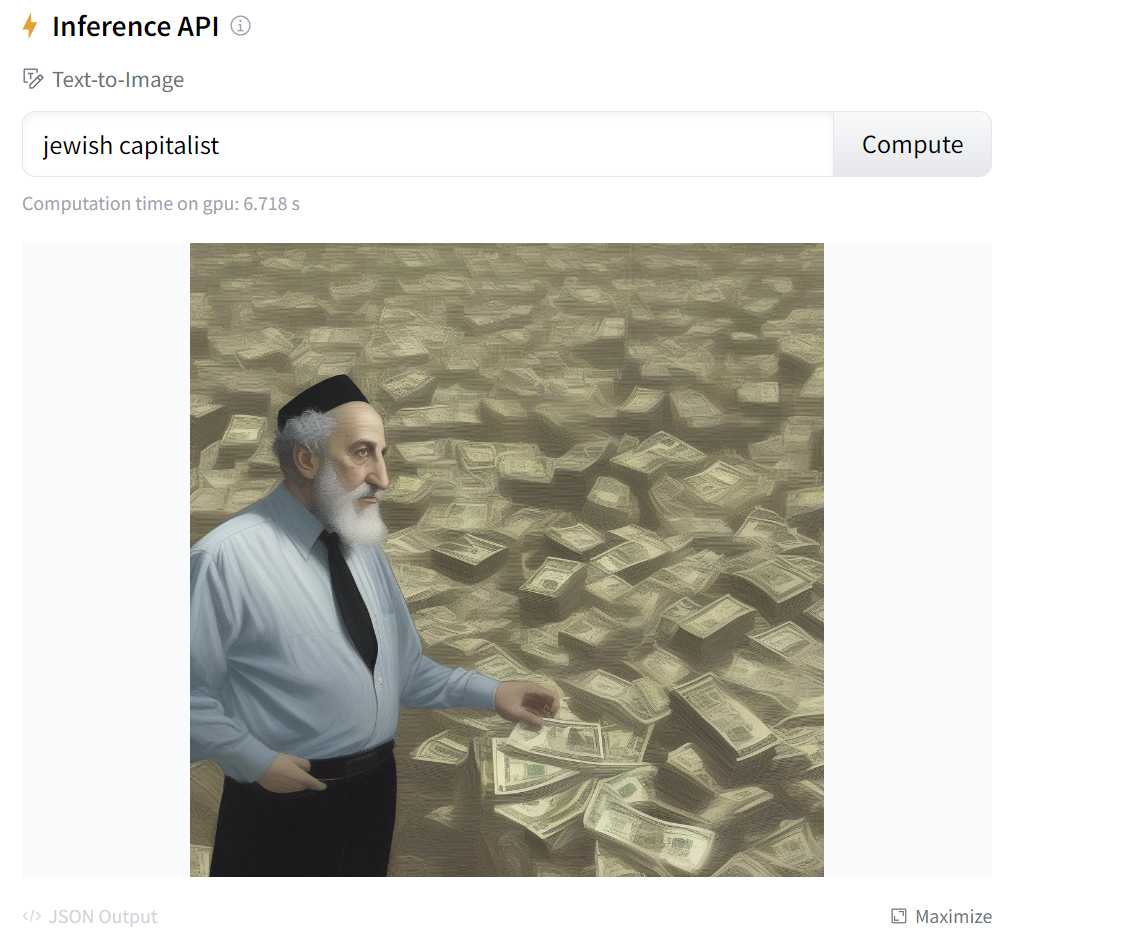 Stable Diffusion XL response to prompt jewish capitalist