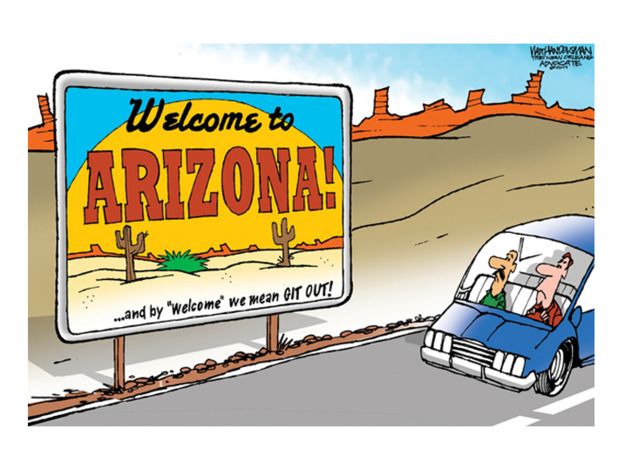 Political cartoon Arizona gay rights