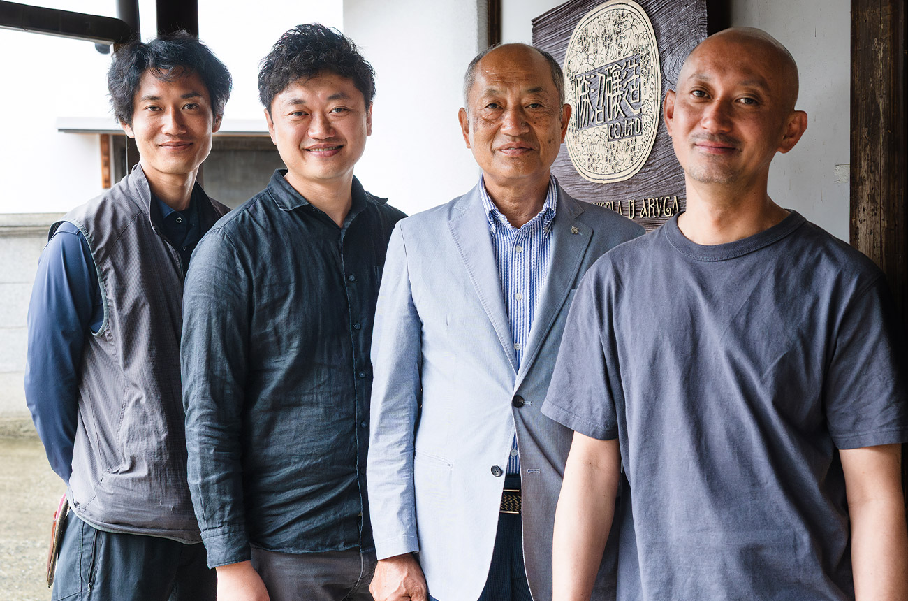 Sho, Jun, Yuji and Hirotaka Aruga owners of Katsunuma Jyozo winery