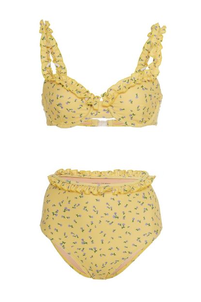 Faithfull The Brand Frida Ruffled Floral Print Bikini 