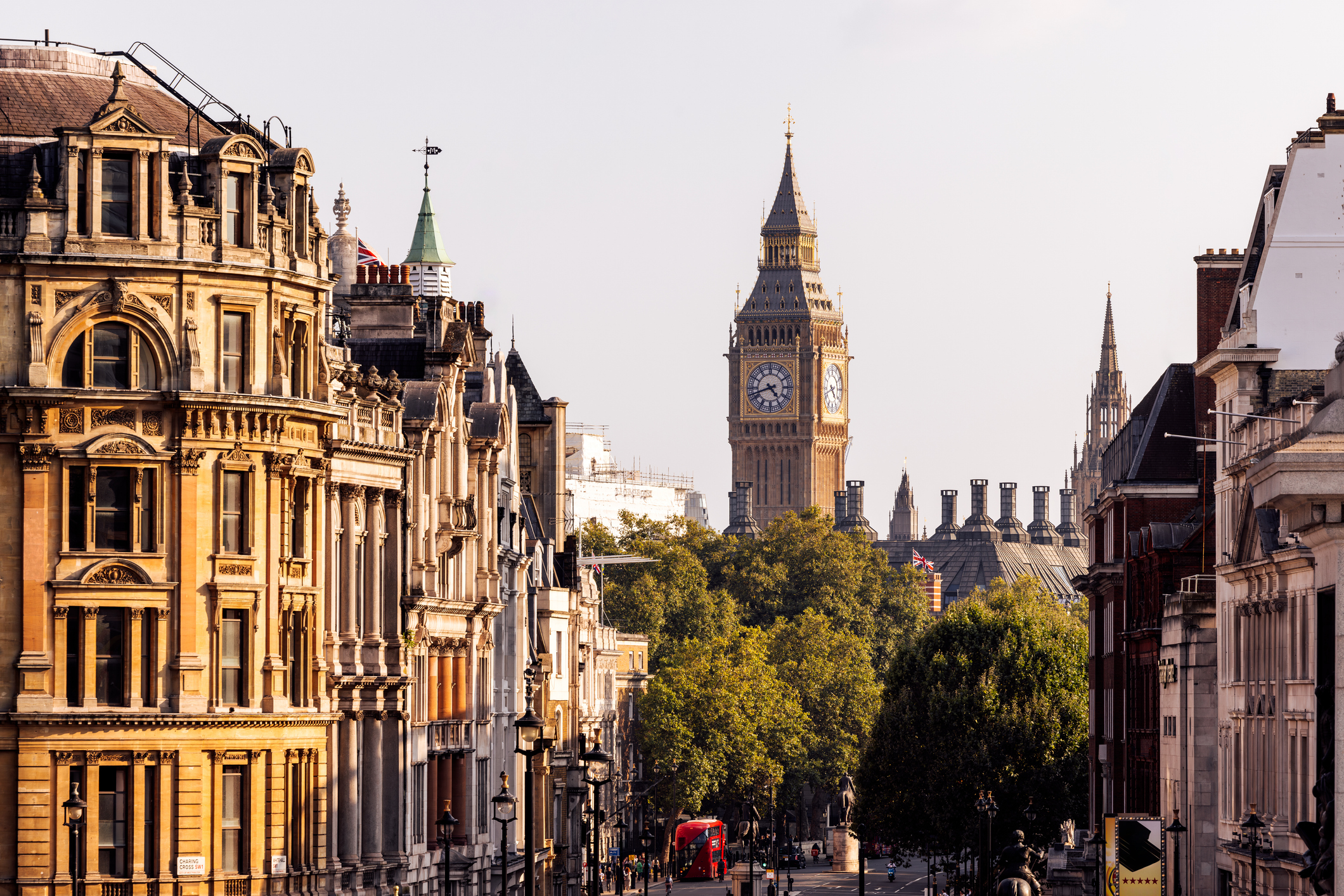 London skyline with Big Ben on a sunny day