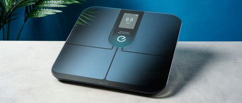 The Eufy Smart Scale P3 on a stone surface