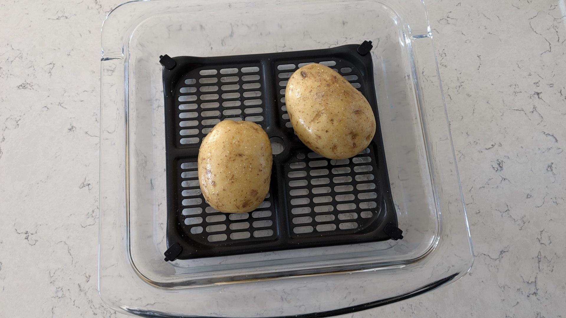 Potatoes before baking in Ninja Crispi Microwave