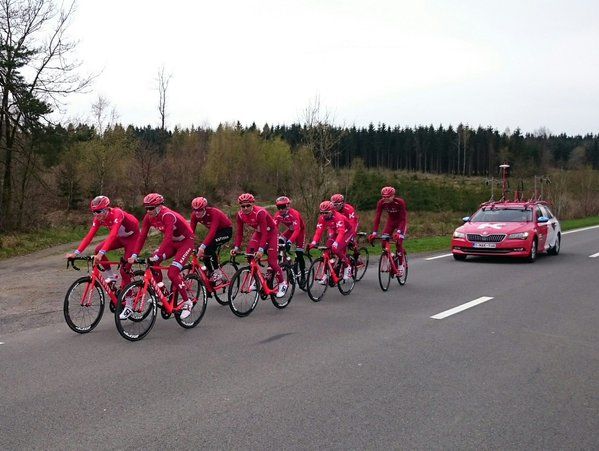 Katusha checks out the Liege-Bastogne-Liege route