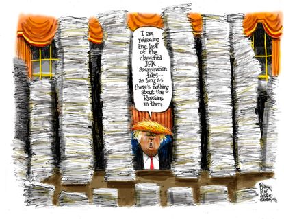 Political cartoon U.S. Trump JFk files