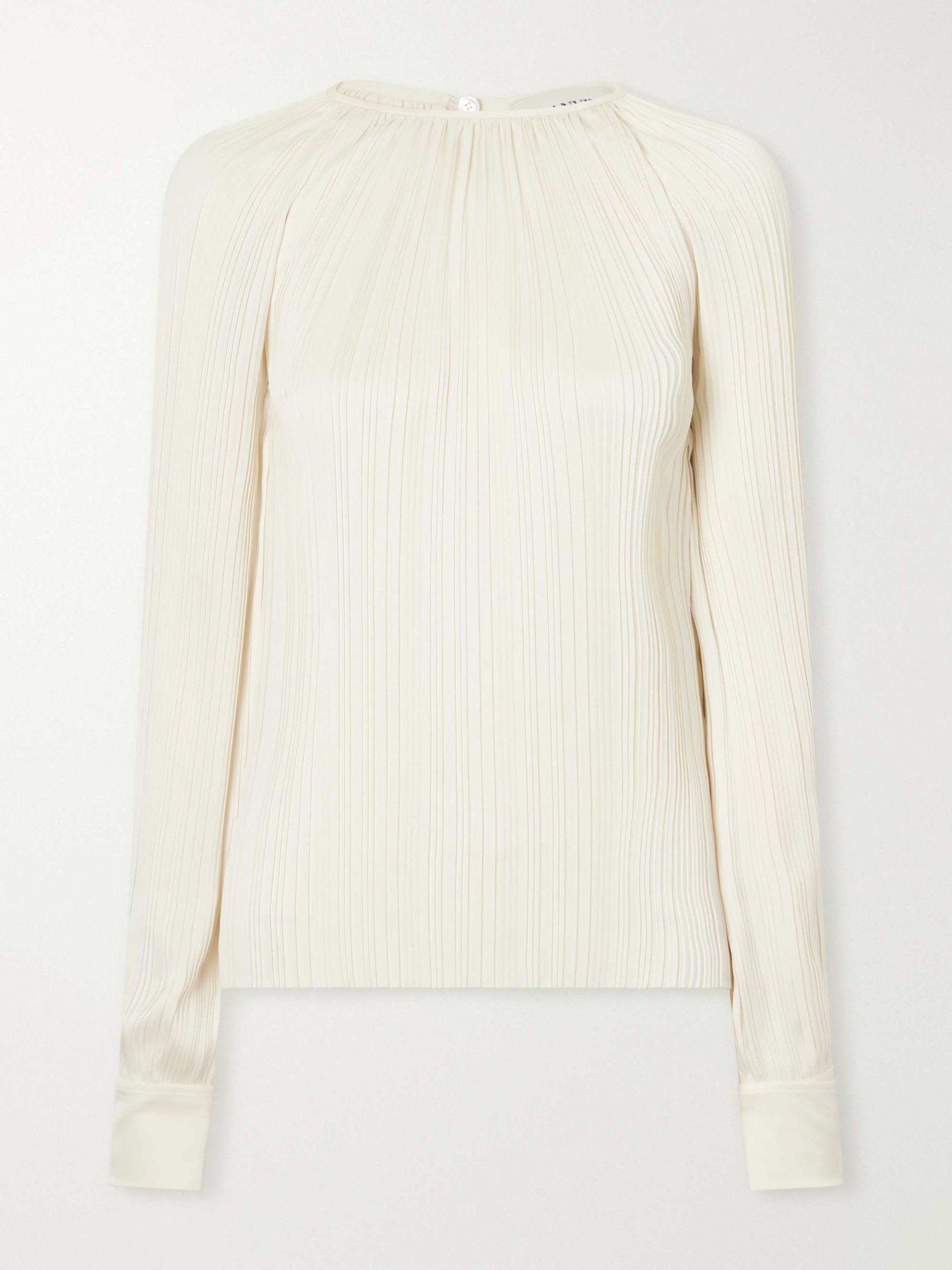Pleated Charmeuse Blouse