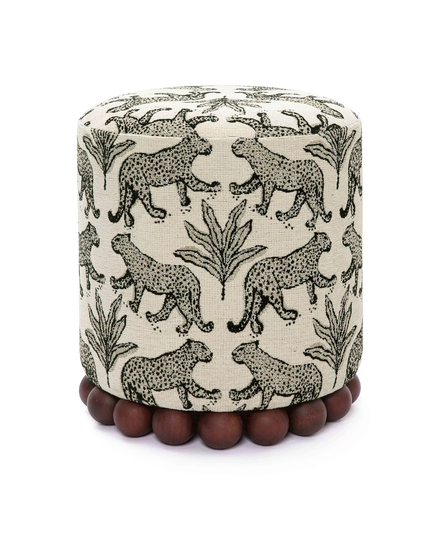 Dex Leopard Jacquard Ottoman