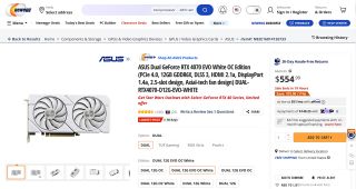 Asus Dual GeForce RTX 4070 12GB GDDR6X in white