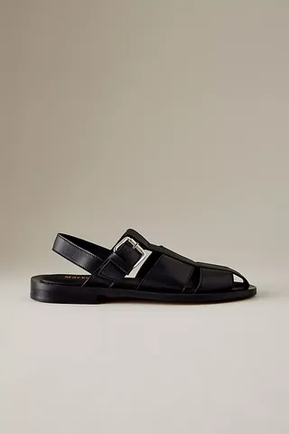 Maeve Wide-Banded Leather Fisherman Sandals