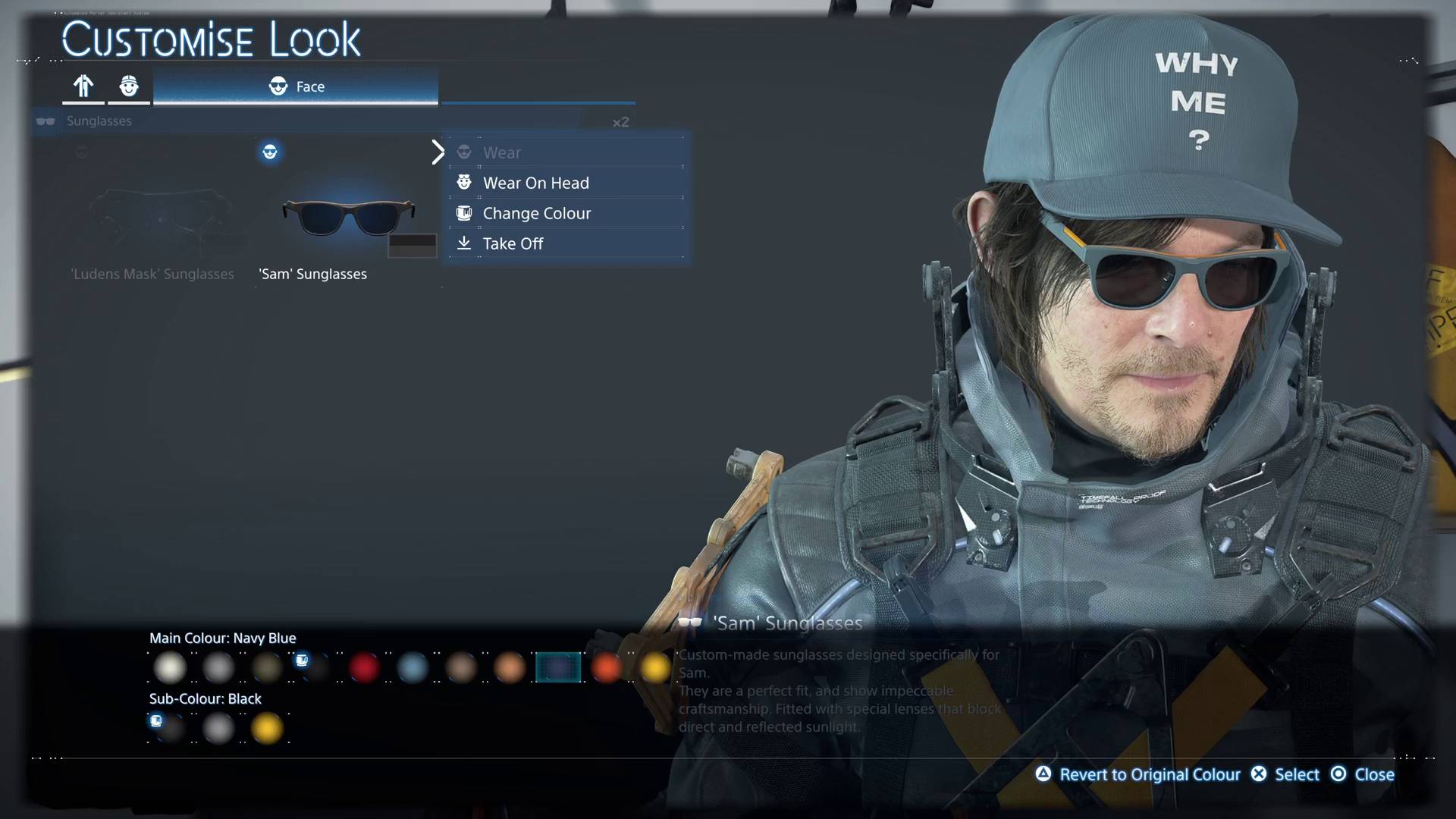 Death Stranding 2 Artist prepper color data rewards allowing for color customization for Sam's gear