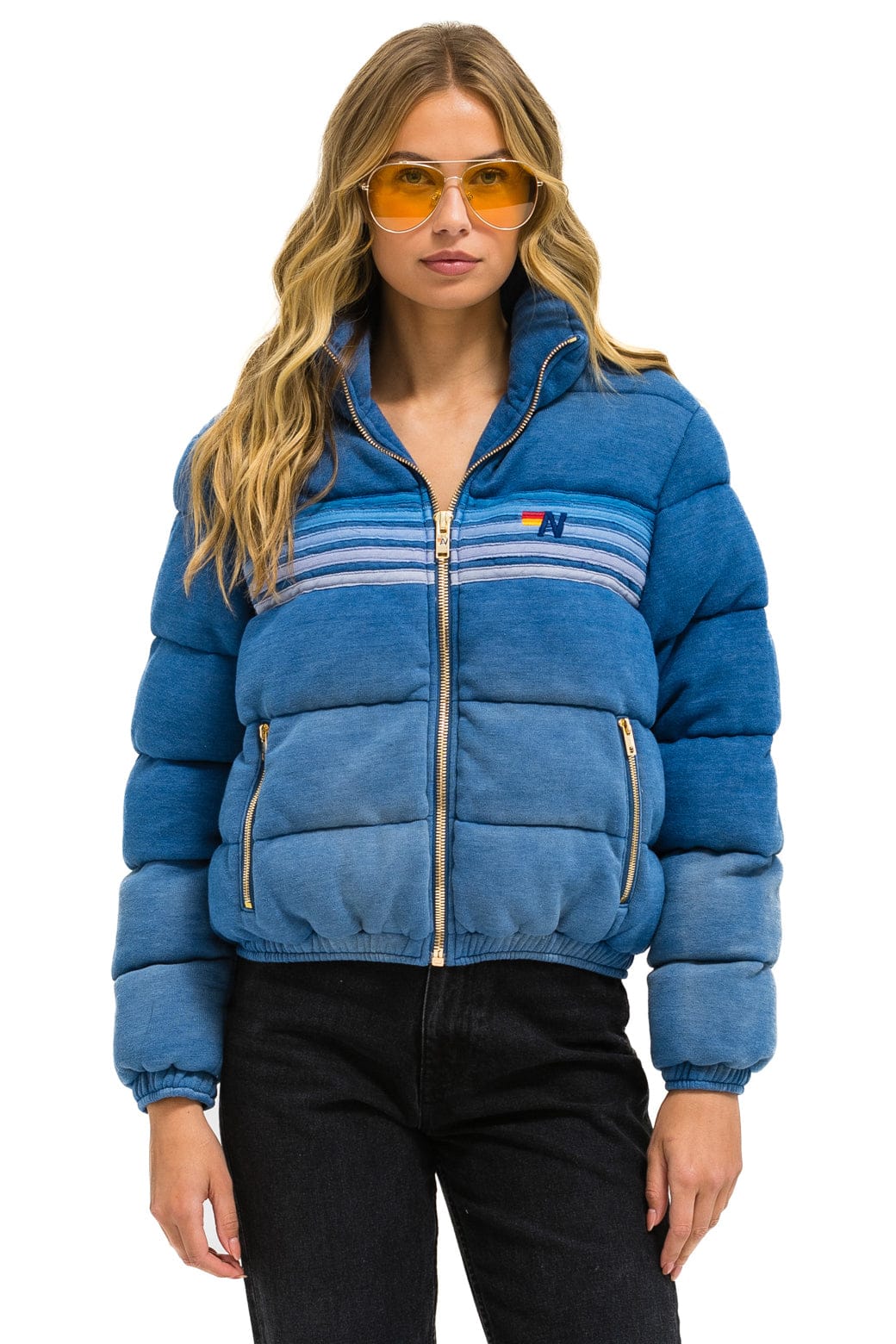 5 Stripe Faded Apres Jacket - Faded Water - Xs