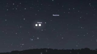 Venus close to Jupiter in Stellarium screenshot