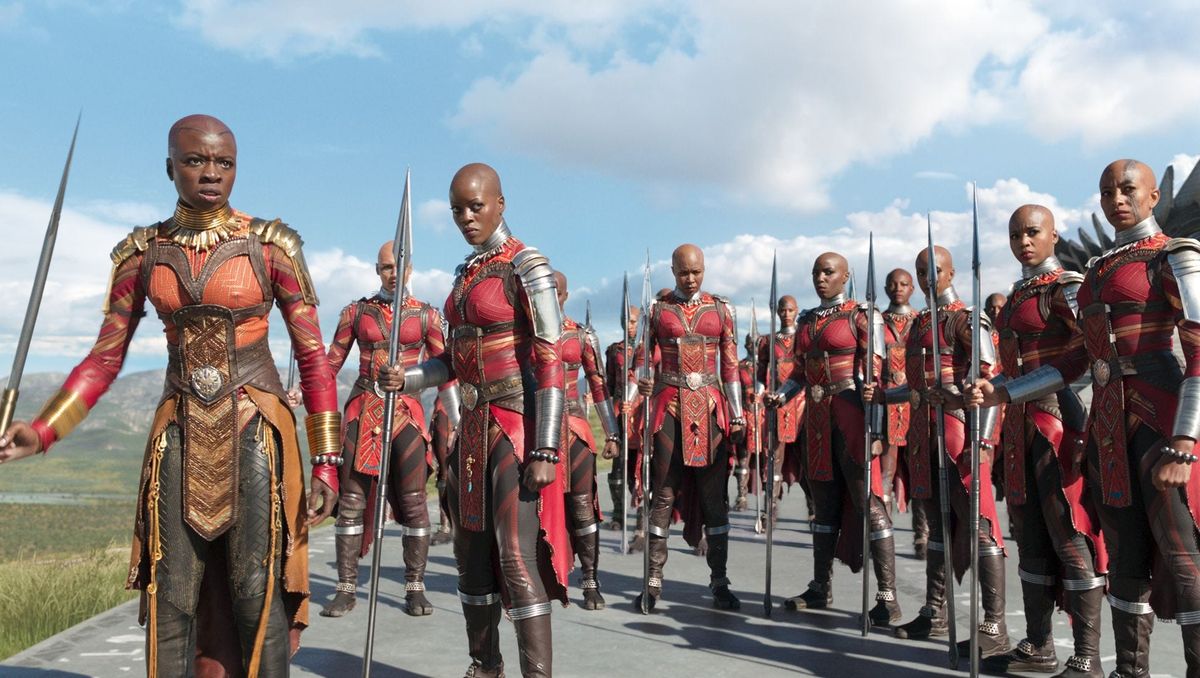 Dora Milaje preparing for battle. 