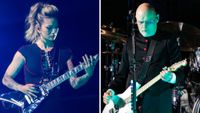 Kiki Wong and Billy Corgan of The Smashing Pumpkins performs at The O2 Arena on June 08, 2024 in London, England.