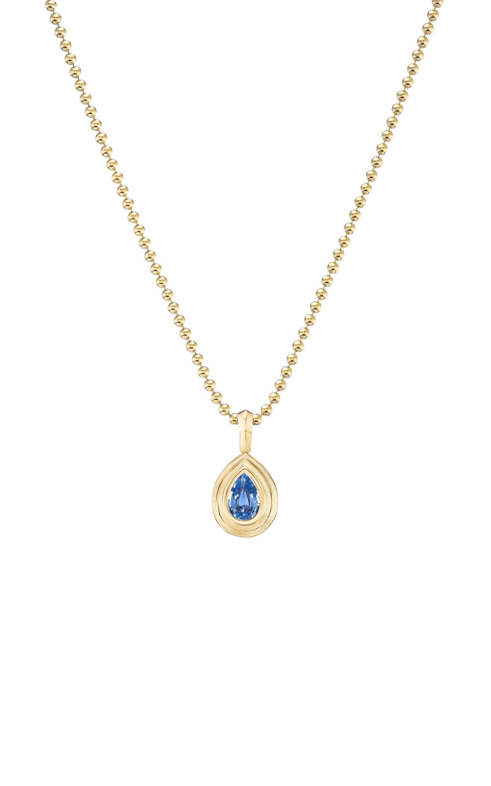 14k Yellow Gold Sapphire Necklace