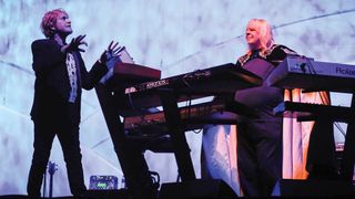 Jon Anderson and Rick Wakeman on stage in Cardiff