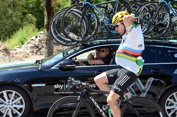 Mark Cavendish worked hard for Team Sky, shutting bottles to the team leaders