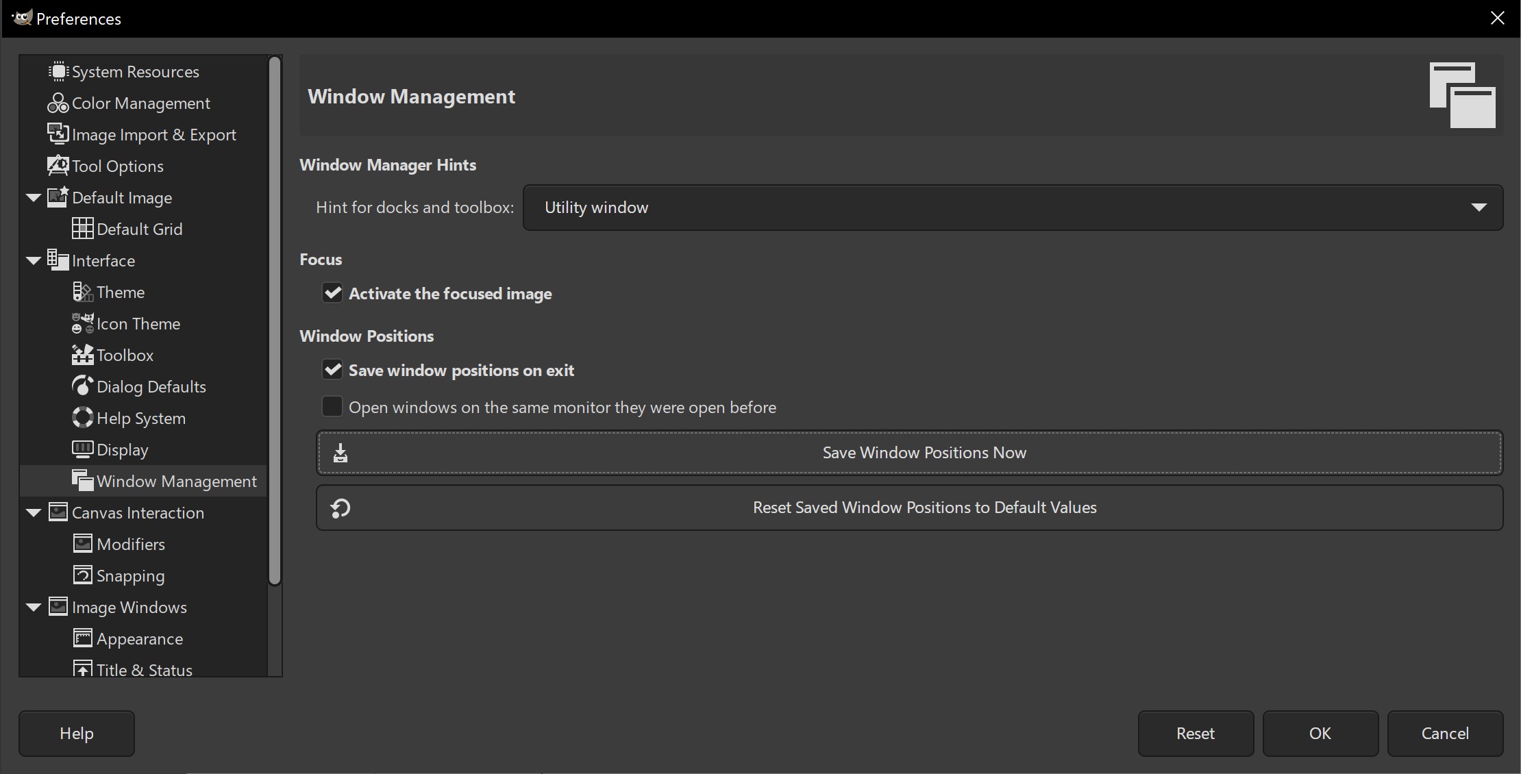 GIMP prefs